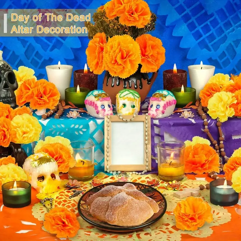 Indian Wedding Decor Supply - Künstliche Nelke, Ringelblumenblüten, Halloween, Tag der