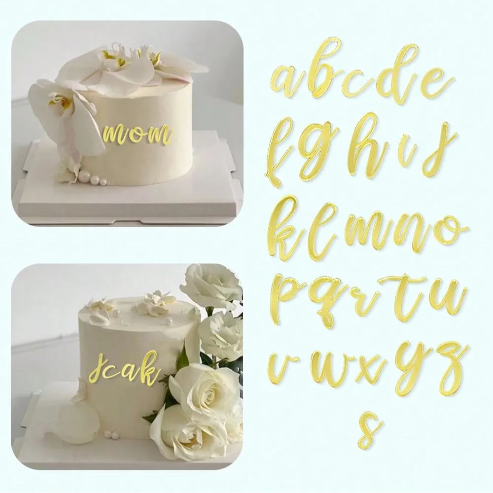 Wedding Z - 1set Goldene Spiegel Acryl A-Z Englisch
