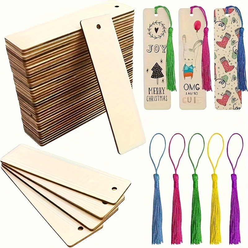 Wedding Supply Co - DIY 10 Stück Quadratische Holz-Lesezeichen mit