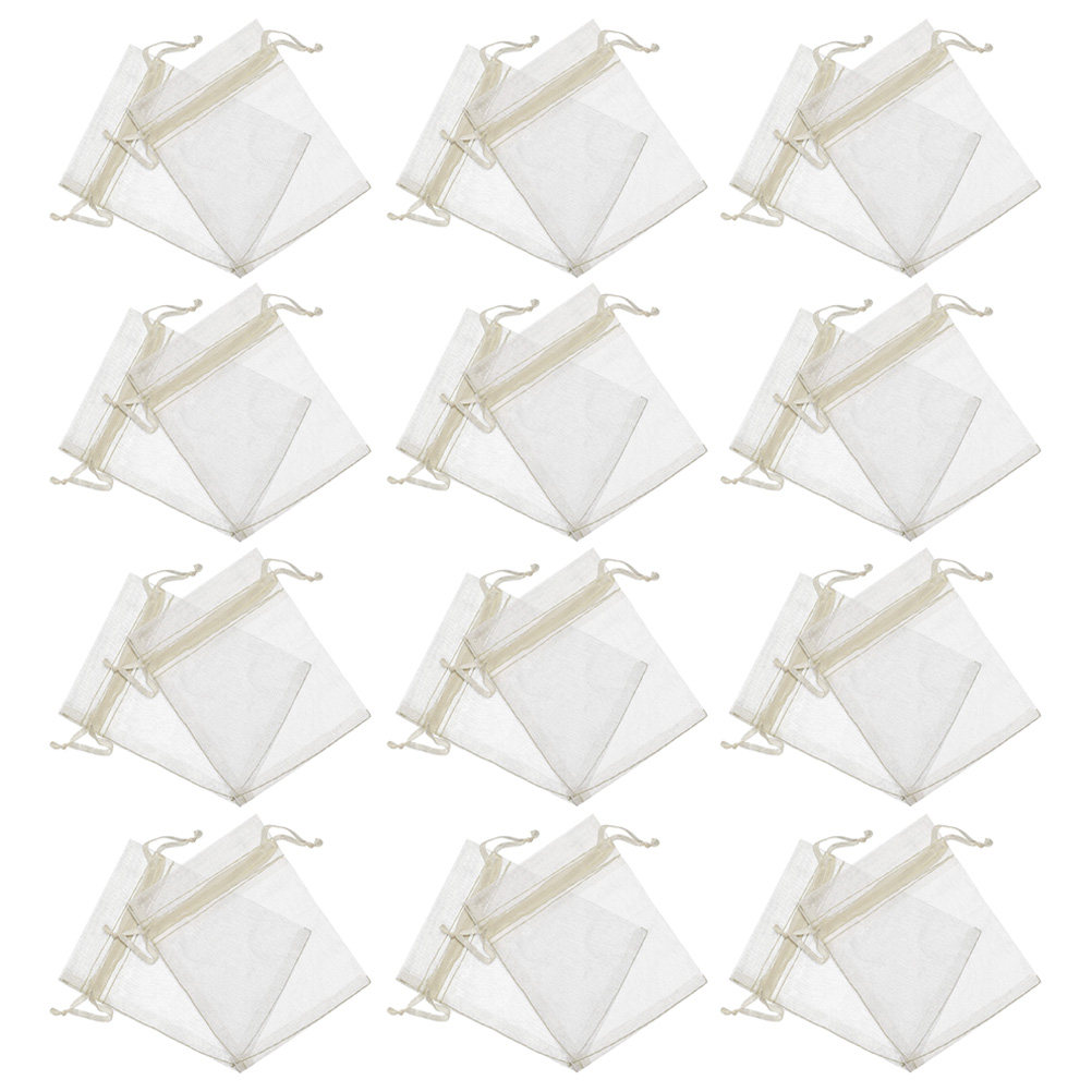 Wedding Supply Bulk - 100 Stück Transparente Organza-Beutel mit Kordelzug,